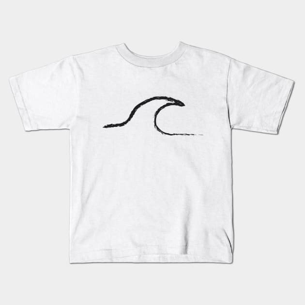 Minimal wave design charcoal Kids T-Shirt by JDP Designs